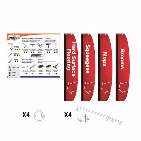 Retail First Inc Unger 4 in. H Assorted Mops and Brooms Signage Kit Metal/Styrene 1000-000008